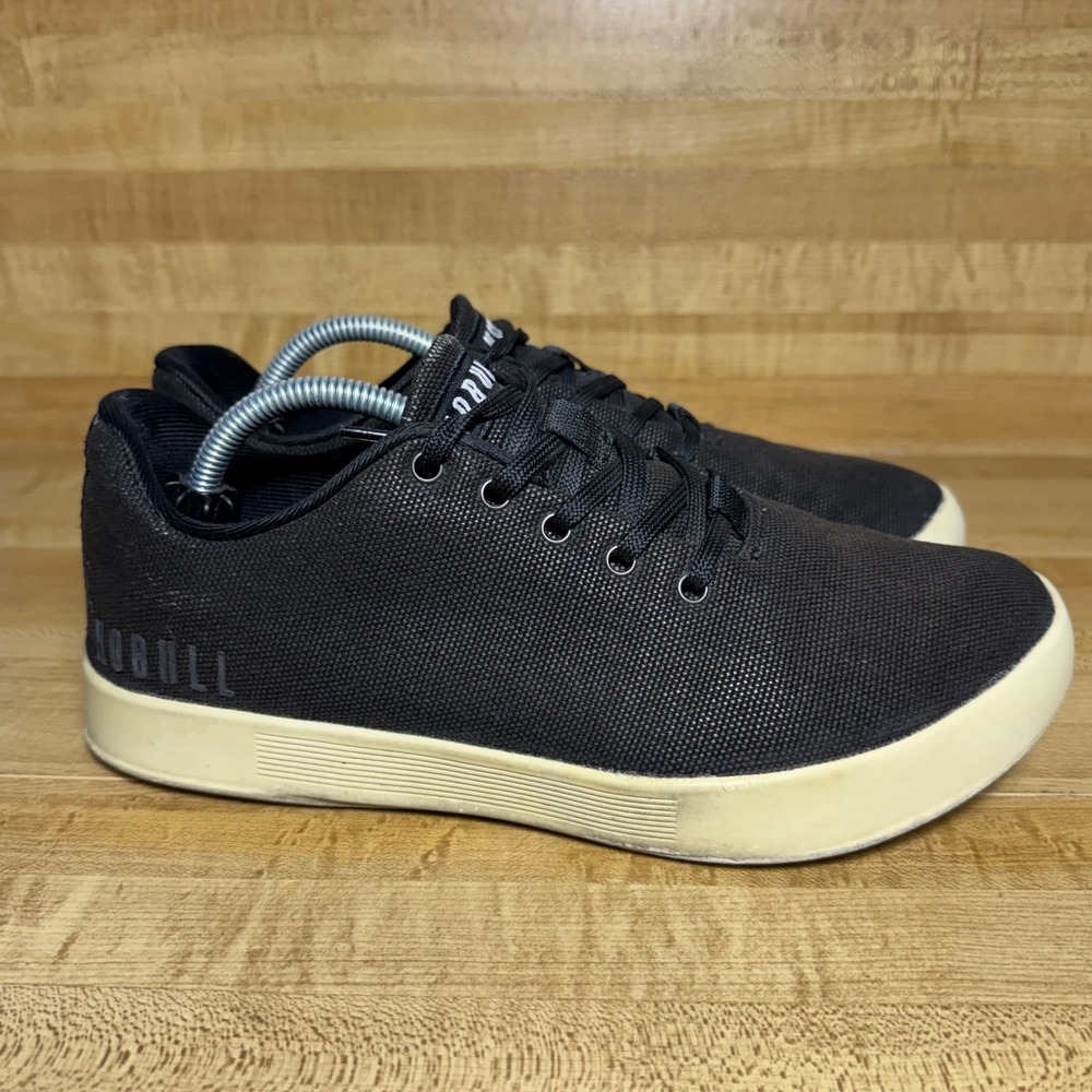 NOBULL Canvas Trainer Black Ivory Mens 6.5 Womens 8 Training Shoes Low Top